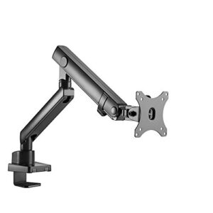 SIIG Aluminum Mechanical Single Monitor Arm Mount - Height Adjustable Desk Mount for 17in to 32in Screens - 17.6lbs Max VESA 75x75mm 100x100mm, Black