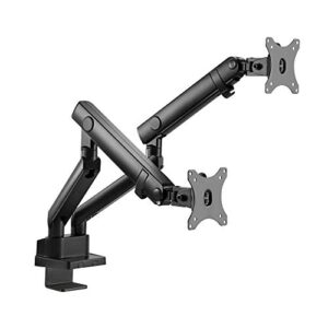 siig aluminum mechanical dual monitor arm mount - height adjustable desk mount for 17in to 32in screens - 17.6lbs each arm - vesa 75x75mm 100x100mm, black