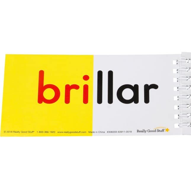 Really Good Stuff Libros de Sílabas Compuestas (Spanish Advanced Syllable Flip Books) - 30 Flip Books