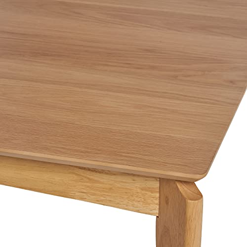 Christopher Knight Home Alma Dining Table, 6-Seater, Rubberwood with Walnut Veneer, Mid-Century, Natural Oak Finish