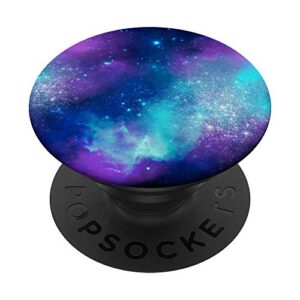 space nebula galaxy blue purple popsockets popgrip: swappable grip for phones & tablets