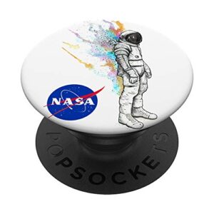 nasa logo astronaut flames popsockets popgrip: swappable grip for phones & tablets