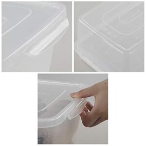 Jekiyo Clear Plastic Storage Bin, 14 Quart Latching Box Container with Lid, 4 Packs