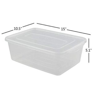 Jekiyo Clear Plastic Storage Bin, 14 Quart Latching Box Container with Lid, 4 Packs