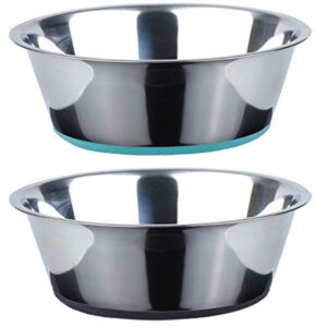 PEGGY11 Deep Stainless Steel Anti-Slip Dog Bowls, Set of 2, Each Holds Up to 3 Cups