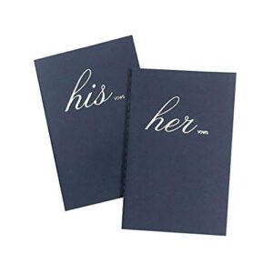 foonea navy blue wedding vow book his and her set of 2 bridal shower gifts booklet journal wedding vows booklet
