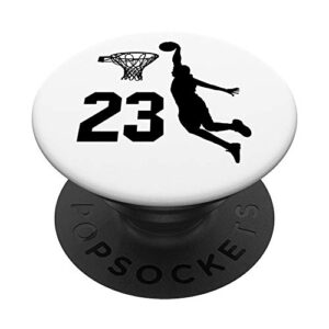 number 23, #23 , basketball gifts for men, boys, teens, kids popsockets popgrip: swappable grip for phones & tablets
