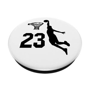 Number 23, #23 , Basketball Gifts for Men, Boys, Teens, Kids PopSockets PopGrip: Swappable Grip for Phones & Tablets