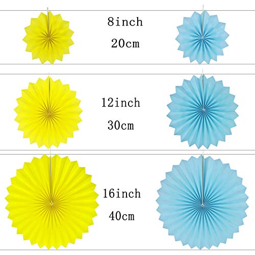 JUICY MOOM Circus Carnival Party Hanging Paper Fans Decorations Under The Top Baby Shower First Birthday Party Photo Booth Backdrops Props Hanging Decorations, 12pc