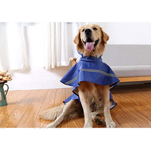 LOVEPET Pet Raincoat Dog Raincoat Labrador Large and Medium Dogs Reflective Waterproof and Snowproof Big Dog Clothes A S