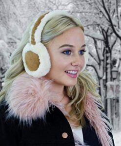 alzo bluetooth earmuff headphones fashion accessory - color cream caramel