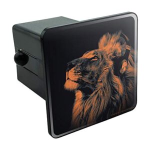 lion wearing headphones music tow trailer hitch cover plug insert