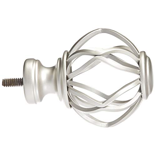 Amazon Basics Lattice Cage Curtain Rod Finials, Set of Two, Nickel