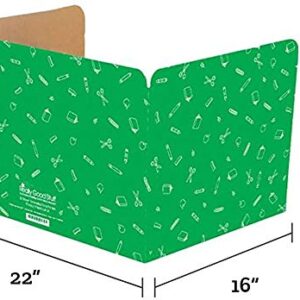 Large Privacy Shields for Student Desks – Set of 12-3 Group Colors -Gloss - Study Carrel Reduces Distractions - Keep Eyes from Wandering During Tests, Red, Blue & Green School Supplies Pattern