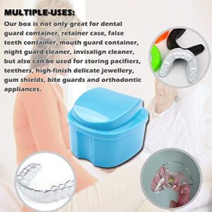 Onwon Denture Case, Denture Cup with Strainer and Lid Retainer Cleaning Soaking Cup - Denture Bath Box False Teeth Storage Box with Basket Net Container Holder for Travel