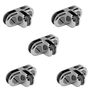 prolinemax 5 pc chrome 3 way glass connector 3/16'' use cubic cubbie connector clip tempered glass