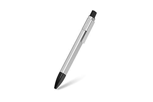 Moleskine Classic Pro Click Ballpoint Pen, 1.0mm Point, Silver Grey