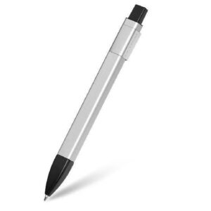 Moleskine Classic Pro Click Ballpoint Pen, 1.0mm Point, Silver Grey