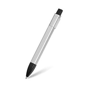 Moleskine Classic Pro Click Ballpoint Pen, 1.0mm Point, Silver Grey