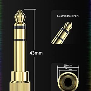 bestune 5Pcs Gold Plated Stereo Phone Screw-On Adapter 6.35mm (1/4 Inch) Male to 3.5mm (1/8 Inch) Female Audio Adapter