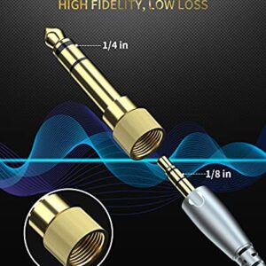 bestune 5Pcs Gold Plated Stereo Phone Screw-On Adapter 6.35mm (1/4 Inch) Male to 3.5mm (1/8 Inch) Female Audio Adapter