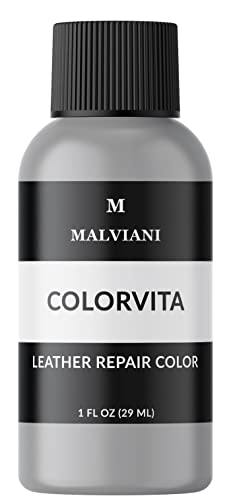 MALVIANI Leather Repair Color Restorer - Light Gray - Restore Sofa, Car Seat, Bag, Furniture & Couch - 1 oz.