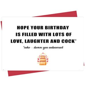 Funny Birthday Card For Girlfriend Wife, Birthday Card For Female Friend Sister BFF Bestie Confidant, Cock Or Cake