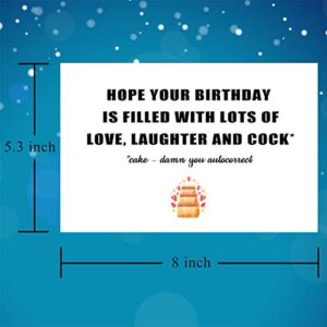 Funny Birthday Card For Girlfriend Wife, Birthday Card For Female Friend Sister BFF Bestie Confidant, Cock Or Cake