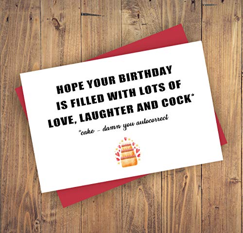 Funny Birthday Card For Girlfriend Wife, Birthday Card For Female Friend Sister BFF Bestie Confidant, Cock Or Cake