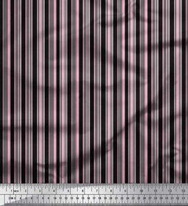soimoi black cotton canvas fabric vertical stripe printed craft fabric by the yard 42 inch wide