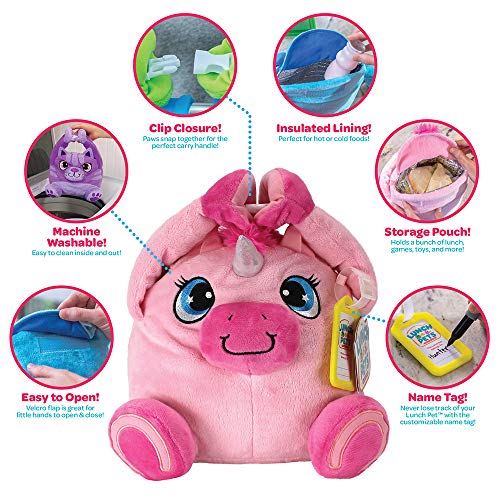 Lunch Pets Insulated Kids Lunch Box – As Seen on TV Plush Animal and Lunch Box Combination - Yumicorn