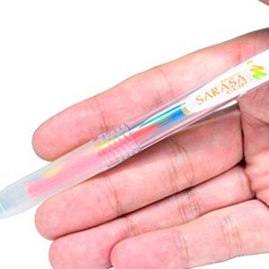 Zebra Sarasa Clip 0.5 Retractable Gel Ink Pen, Rubber Grip, 0.5 mm, Marble Colors, 5 Color Ink, Sticky Notes Value Set