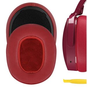 geekria quickfit replacement ear pads for skullcandy crusher wireless, crusher evo, crusher anc, hesh 3 headphones ear cushions, headset earpads, ear cups repair parts (red)