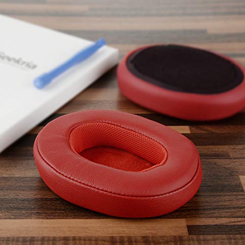 Geekria QuickFit Replacement Ear Pads for Skullcandy Crusher Wireless, Crusher Evo, Crusher ANC, Hesh 3 Headphones Ear Cushions, Headset Earpads, Ear Cups Repair Parts (Red)