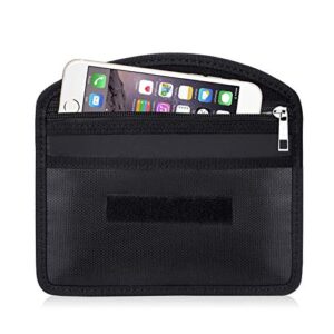 fireproof faraday bag with zipper anti-tracking gps rfid car key signal blocker wallet shielding pouch protective case for cell phone privacy and car key fob
