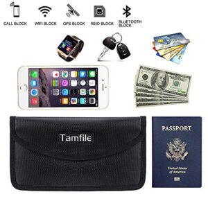 Fireproof Faraday Bag with Zipper Anti-Tracking GPS RFID Car Key Signal Blocker Wallet Shielding Pouch Protective Case for Cell Phone Privacy and Car Key FOB