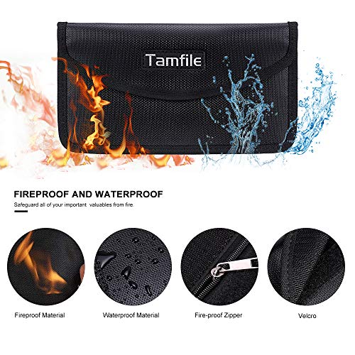 Fireproof Faraday Bag with Zipper Anti-Tracking GPS RFID Car Key Signal Blocker Wallet Shielding Pouch Protective Case for Cell Phone Privacy and Car Key FOB