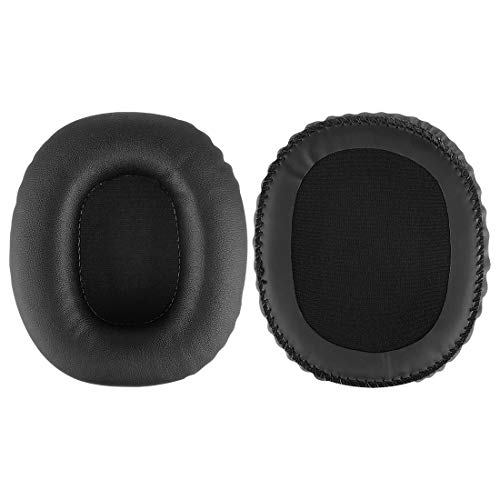 Geekria QuickFit Protein Leather Replacement Ear Pads for Marshall Monitor Headphones Ear Cushions, Headset Earpads, Ear Cups Repair Parts (Black)