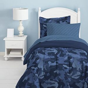 dream factory geo camo army comforter set, full, blue