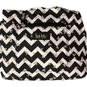 Nicole Miller of New York Insulated Waterproof Lunch Box Cooler Bag - 11" Lunch Tote (Black/White Chevron Heart)