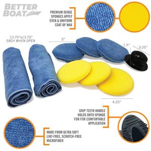 Microfiber Wax Applicator Pad Soft Foam Auto Wax Applicator Pads Hand Polish Sponges and Cloth Buffer Waxing Set Bulk Pack Detailing Polishing and Tire Dressing for Boats and Cars and Application