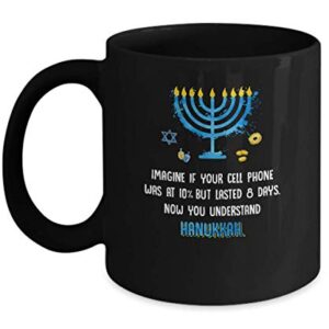 TeesNow Funny Quote Sarcastic Hanukkah Chanukah Cellphone Gift Mug 11oz Black