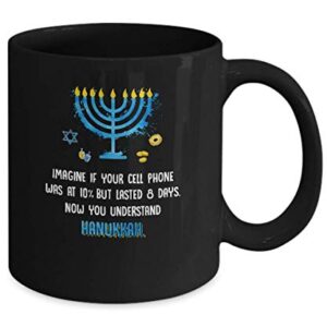 TeesNow Funny Quote Sarcastic Hanukkah Chanukah Cellphone Gift Mug 11oz Black