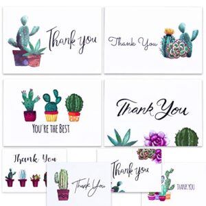 cactus thank you cards with envelopes for thank you notes! bulk set of 48 blank gift cards with envelopes for baby shower note cards, watercolor wedding thank you cards and bridal shower thankyou card