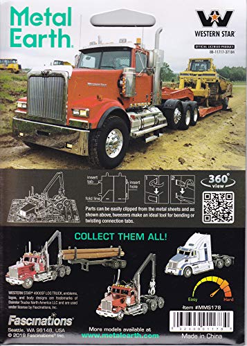 Fascinations Metal Earth Western Star 4900SF Log Truck 3D Metal Model Kit