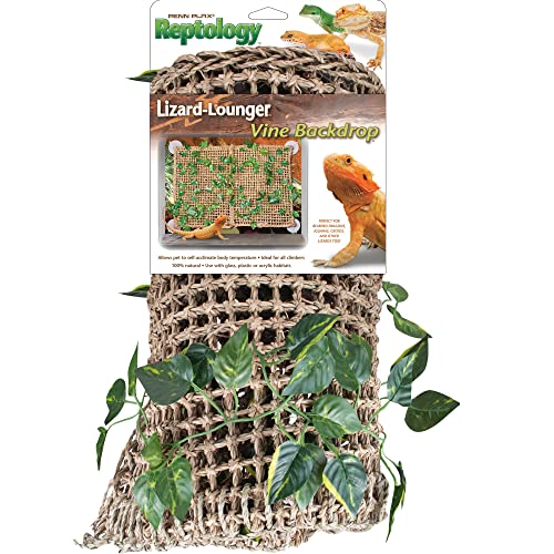 PENN-PLAX Reptology Lizard Lounger Vine Backdrop – 100% Natural Seagrass Fiber – Great for Bearded Dragons, Anoles, Geckos, and Other Reptiles