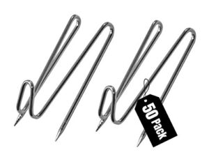 1intheoffice panel wall wire hooks, silver, 50 hooks per pack