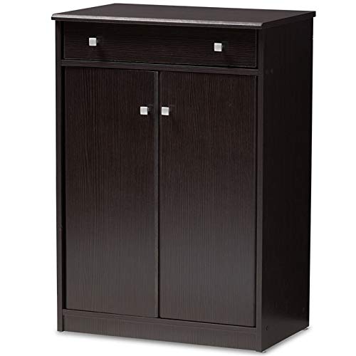 Baxton Studio Dariell Shoe Cabinet in Wenge Brown