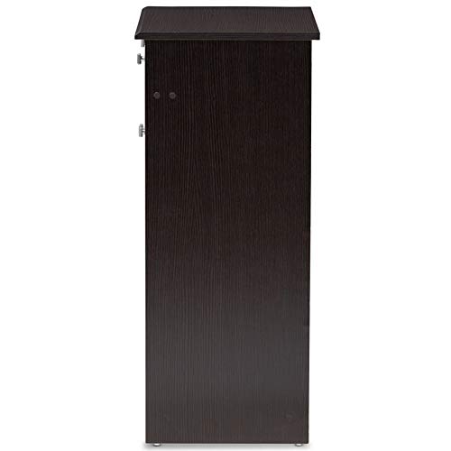 Baxton Studio Dariell Shoe Cabinet in Wenge Brown