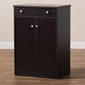 Baxton Studio Dariell Shoe Cabinet in Wenge Brown